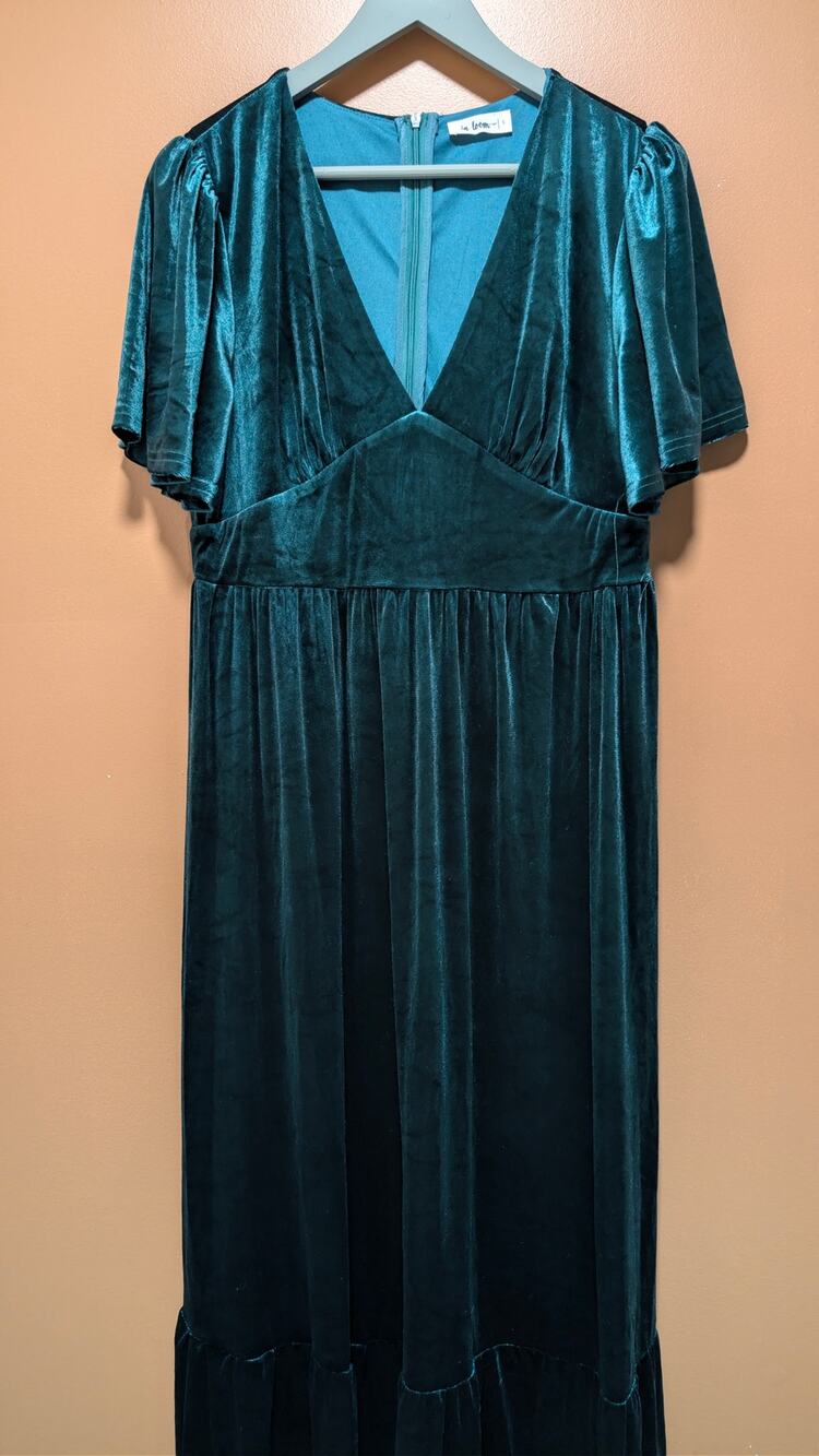 Emerald Green Velvet Formal Dress